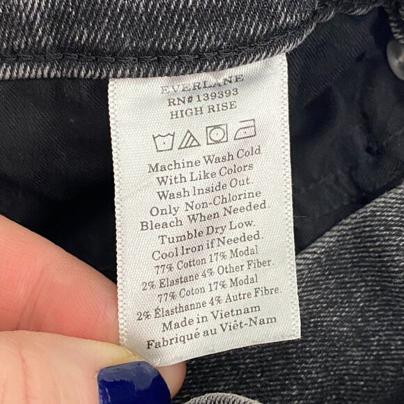 Everlane High Rise Faded Black Gray Denim Ankle‎ Jeans Womens 26 - Picture 7 of 8